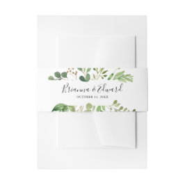 ユーカリシンプルブラウンフローラ結婚式招待状 招待状ベリーバンド