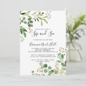 ユーカリシンプルブラウンフローラsipと参照 招待状 (スタンド正面)