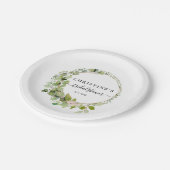 ユーカリシンプルプエレガントス結婚の ペーパープレート (アングル)