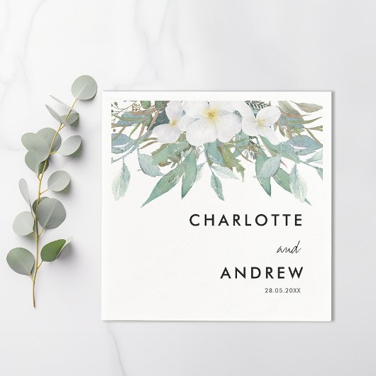 ユーカリシンプルプエレガントナプキン スタンダードカクテルナプキン