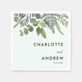 ユーカリシンプルプエレガントナプキン スタンダードカクテルナプキン (正面)