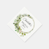 ユーカリシンプルプエレガントブライダルシャワー スタンダードカクテルナプキン (角)