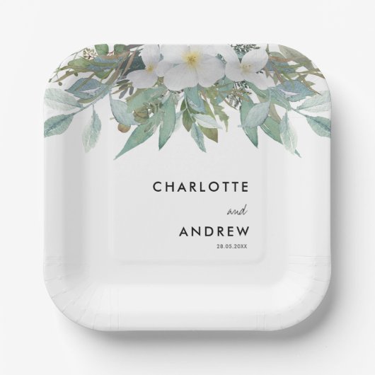 ユーカリシンプルプエレガント紙プレート ペーパープレート (正面)