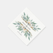 ユーカリシンプルプエレガント・フローラ・ナプキン スタンダードカクテルナプキン (角)