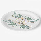 ユーカリシンプルプエレガント・フローラ・ナプキン ペーパープレート (アングル)