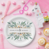 ユーカリシンプルプエレガント・フローラ・ナプキン ペーパープレート (パーティー)