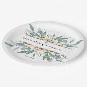 ユーカリシンプルプエレガント・フローラ・ナプキン ペーパープレート (アングル)
