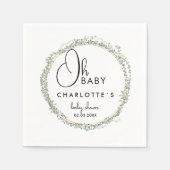 ユーカリシンプルプスリースベビーシャワー スタンダードカクテルナプキン (正面)