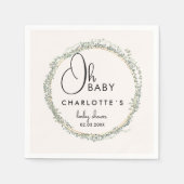 ユーカリシンプルプスリースベビーシャワー スタンダードカクテルナプキン (正面)