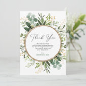 ユーカリシンプルプタスグリーンリーベビーシャワー サンキューカード (スタンド正面)