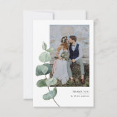 ユーカリシンプルプトゥス写真結婚ズ サンキューカード (正面)