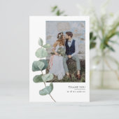 ユーカリシンプルプトゥス写真結婚ズ サンキューカード (スタンド正面)