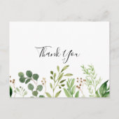 ユーカリシンプルプブラウンフローラサンキュー ポストカード (正面)