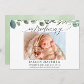 ユーカリシンプルベビーモダン誕生発表 (正面/裏面)