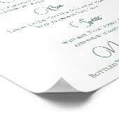 ユーカリシンプルリーフ植物学結婚バーメニュー ポスター (角)