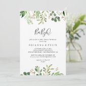 ユーカリシンプルーベビーQベビーシャワーバーベキュー 招待状 (スタンド正面)