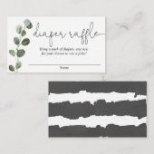 ユーカリシンプル白黒おむつラッフルカード エンクロージャーカード (正面/裏面)