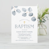 ユーカリシンプル | クロスとのバプテスマ 招待状 (スタンド正面)