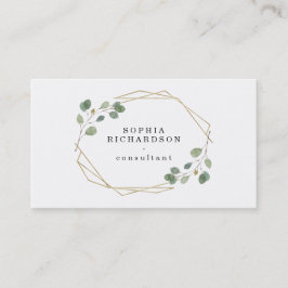 ユーカリシンプル・グリーンリー |金ゴールド幾何 名刺