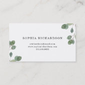 ユーカリシンプル・グリーンリー |金ゴールド幾何 名刺 (裏面)