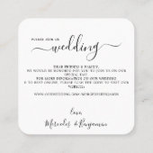 ユーカリシンプルQRコード結婚式招待状 スクエア名刺 (裏面)