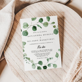 ユーカリスペインの結婚書道 招待状