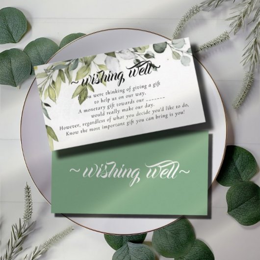 ユーカリテーマの結婚願い エンクロージャーカード