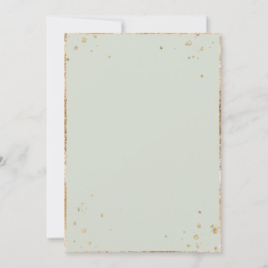 ユーカリデイジー金ゴールドセージ緑エレガントな結婚式 招待状 (裏面)