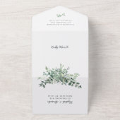 ユーカリトス素朴グ結婚リーズ オールインワン招待状 (外側)