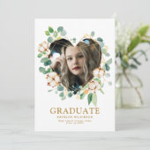 ユーカリハートリース金ゴールド幾何学写真グラード 招待状 (スタンド正面)