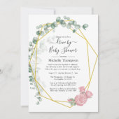 ユーカリバラ幾何学的なシャワー駆動 招待状 (正面)