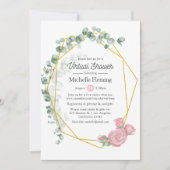 ユーカリバラ幾何学的バーチャルシャワー 招待状 (正面)