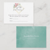 ユーカリバラ幾何学的ベビーシャワーキャンディーゲーム エンクロージャーカード (正面/裏面)