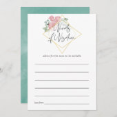 ユーカリバラ幾何学的ベビーシャワーママアドバイス アドバイスカード (正面/裏面)