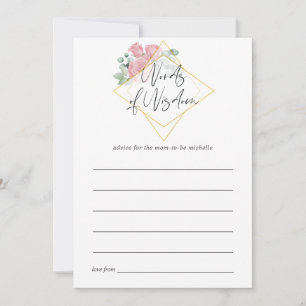 ユーカリバラ幾何学的ベビーシャワーママアドバイス アドバイスカード