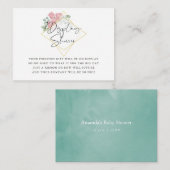 ユーカリバラ幾何学的ベビー表示シャワー エンクロージャーカード (正面/裏面)