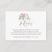ユーカリバラ幾何学赤ちゃんシャワーブックリクエスト エンクロージャーカード (正面)