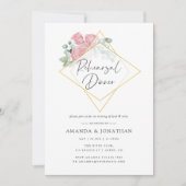 ユーカリバラ幾何結婚体のリハーサルディナー 招待状 (正面)