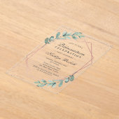 ユーカリバラ金ゴールドキンセアニラ15誕生日 アクリル招待状 (レイダウン)