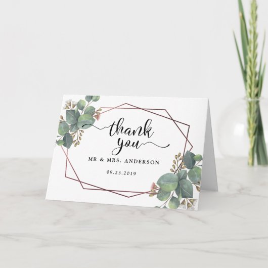 ユーカリバラ金ゴールド幾何学枠 カード (正面)