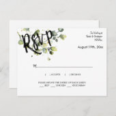 ユーカリパーソナライズされたグリネリー応答RSVP ポストカード (正面/裏面)