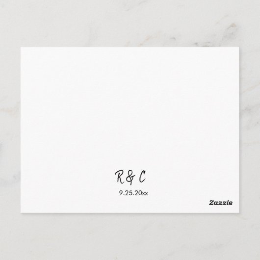 ユーカリパーソナライズされたグリネリー応答RSVP ポストカード (裏面)