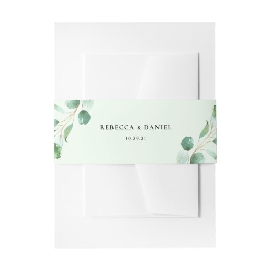 ユーカリパーソナライズされたグ結婚リー 招待状ベリーバンド (正面例)