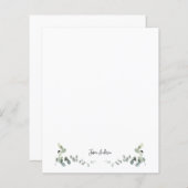 ユーカリパーソナライズされたー緑地カスタム文具 (正面/裏面)