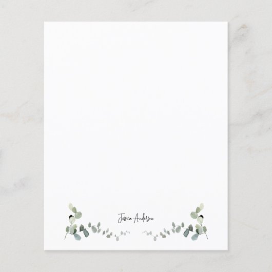 ユーカリパーソナライズされたー緑地カスタム文具 (正面)