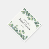 ユーカリパーソナライズされた葉 スタンダードカクテルナプキン (角)