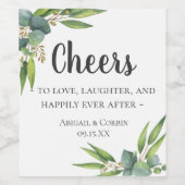 ユーカリパーソナライズされた葉 ワインラベル (シングルラベル)