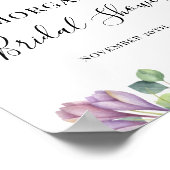 ユーカリパープルグリーンブライダルシャワーウェルカム ポスター (角)