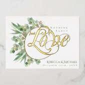 ユーカリファンシープタスのエレガント愛は結婚ない 箔招待状 (正面)