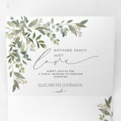 ユーカリファンシープタスの葉を愛しているもの結婚はない 三つ折り招待状 (内部最初)